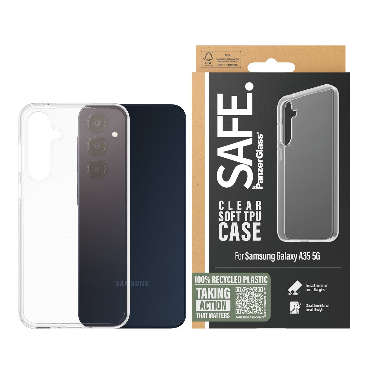 SAFE. by PanzerGlass® TPU Case Samsung Galaxy A35 5G | Transparent